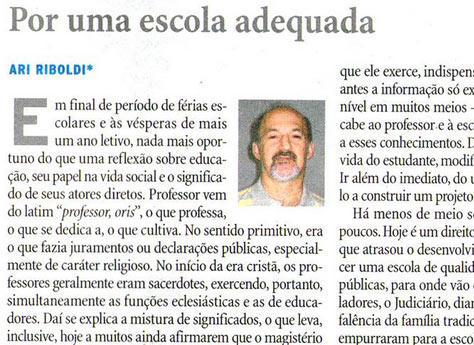 Por uma escola adequada (Zero Hora)